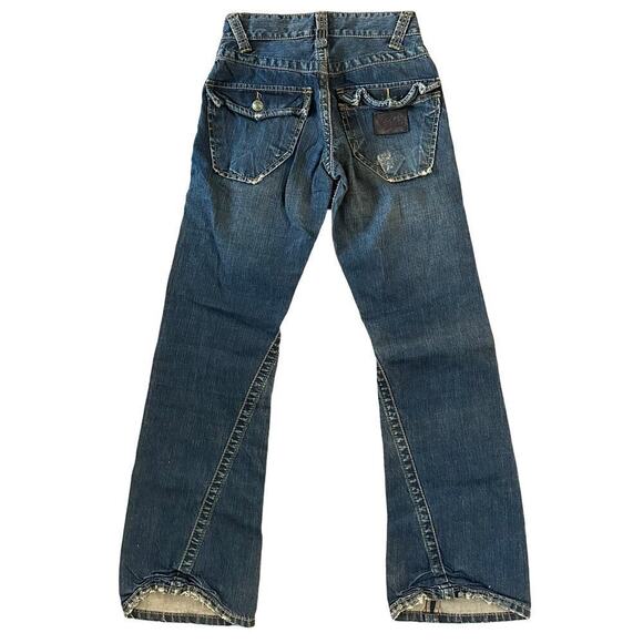 Stitch's Y2K Nebraska Flare Wide Leg Button Fly Buffalo Nickel Jeans Size 28 NWT - Picture 2 of 9